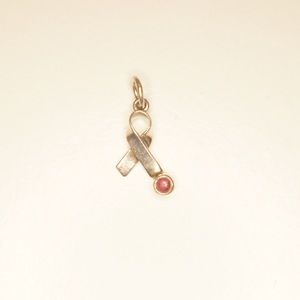 Sterling silver amethyst awareness ribbon charm